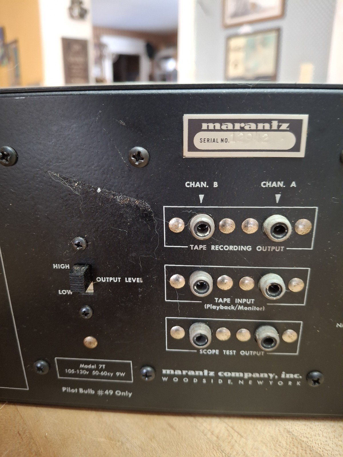 Vintage MARANTZ Model 7T Pre Amplifier Stereo Console Solid State Silver WORKS