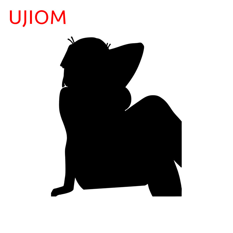 UJIOM 5.1" Anime Girl Car Sticker Occlusion Scratch Car Door Cup Hood Decal