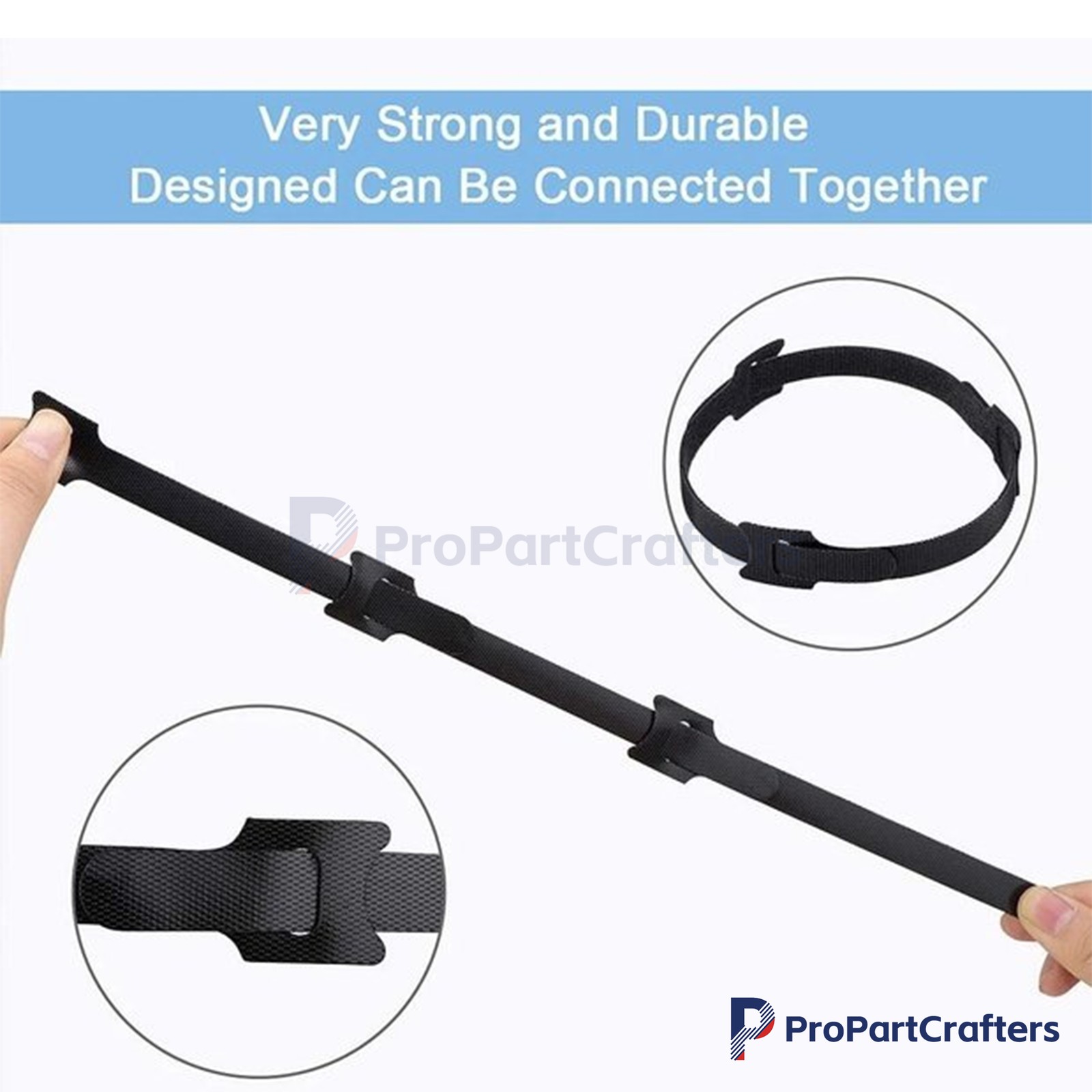 100PCS Reusable Fastening Organizer Cable Straps Black Wire Cord Hook Loop Ties