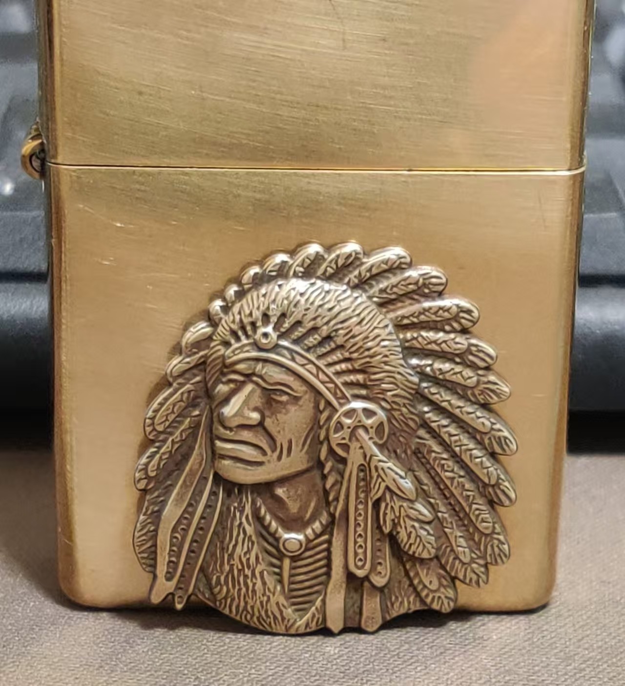 1 piece Lighter accessories Brass Portrait of an Indian Chief DIY sticker