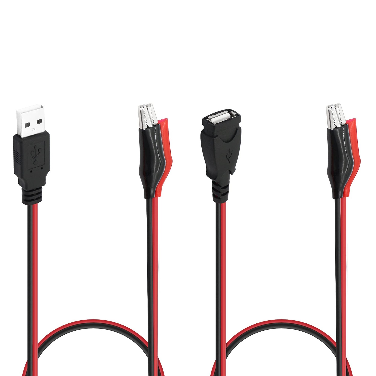 Alligator Clip To Usb Test Leads Usb Red Black Wire Maximum 5a Current 19.7in/50