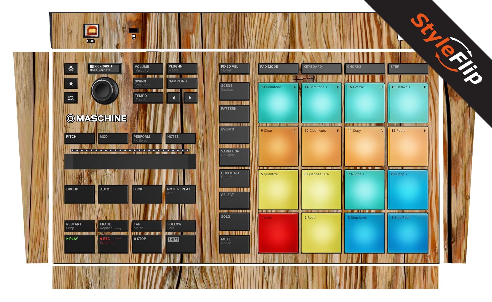 NI Maschine Mikro MK3 Skins | Wood 4 | Protective Decal | StyleFlip Skins