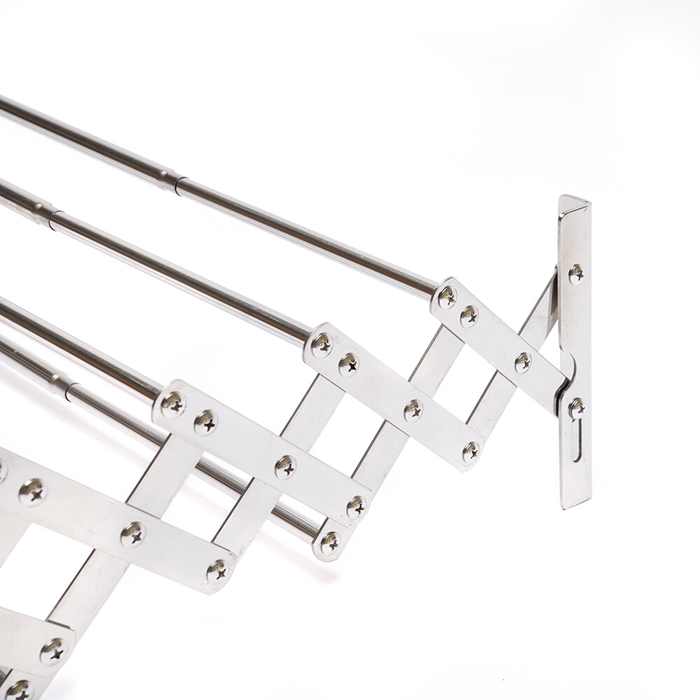 Laundry Hanger Wall-Mounted Expandable Folding Clothes Drying Towel Rack 42~80cm