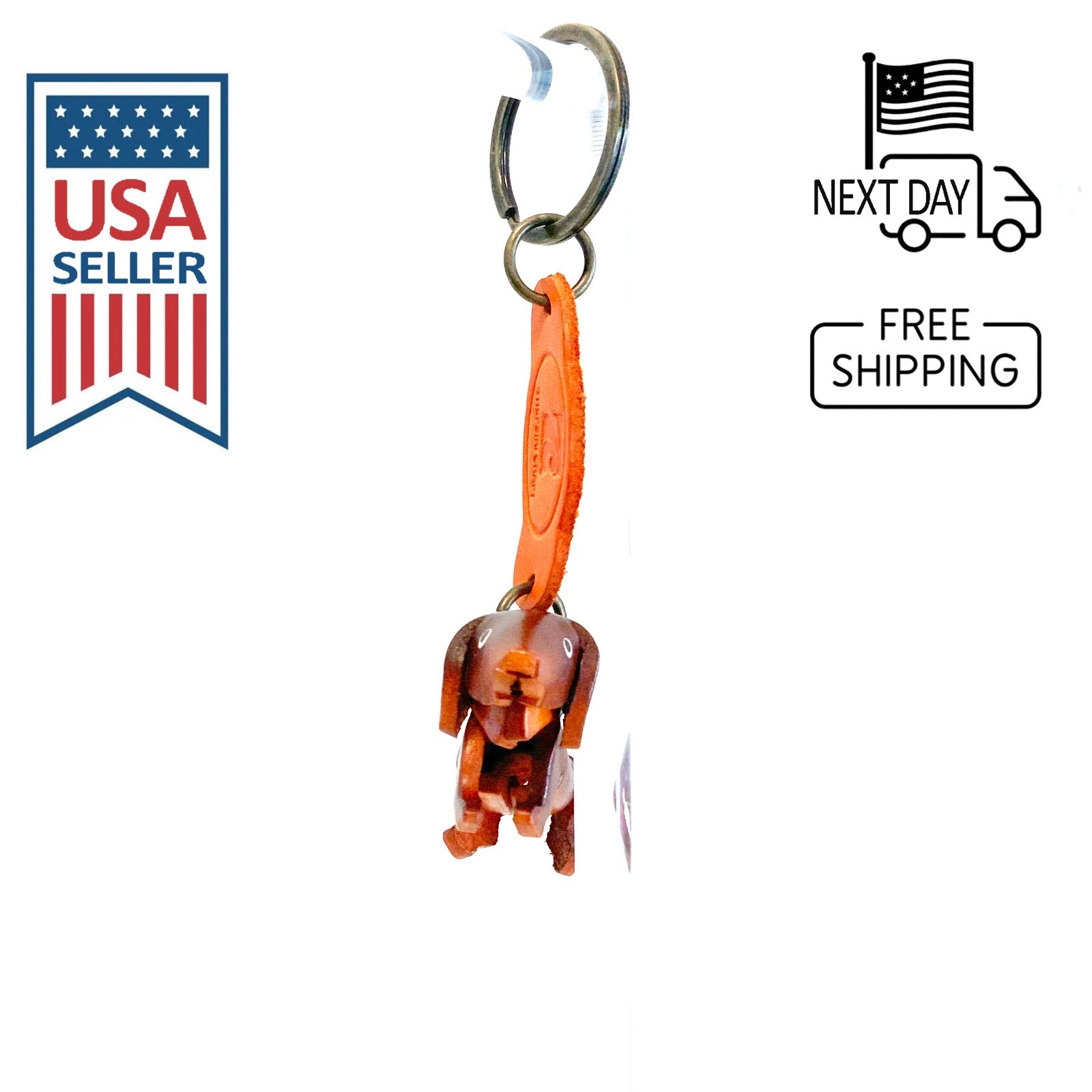 Dachshund Handmade Leather Keyring