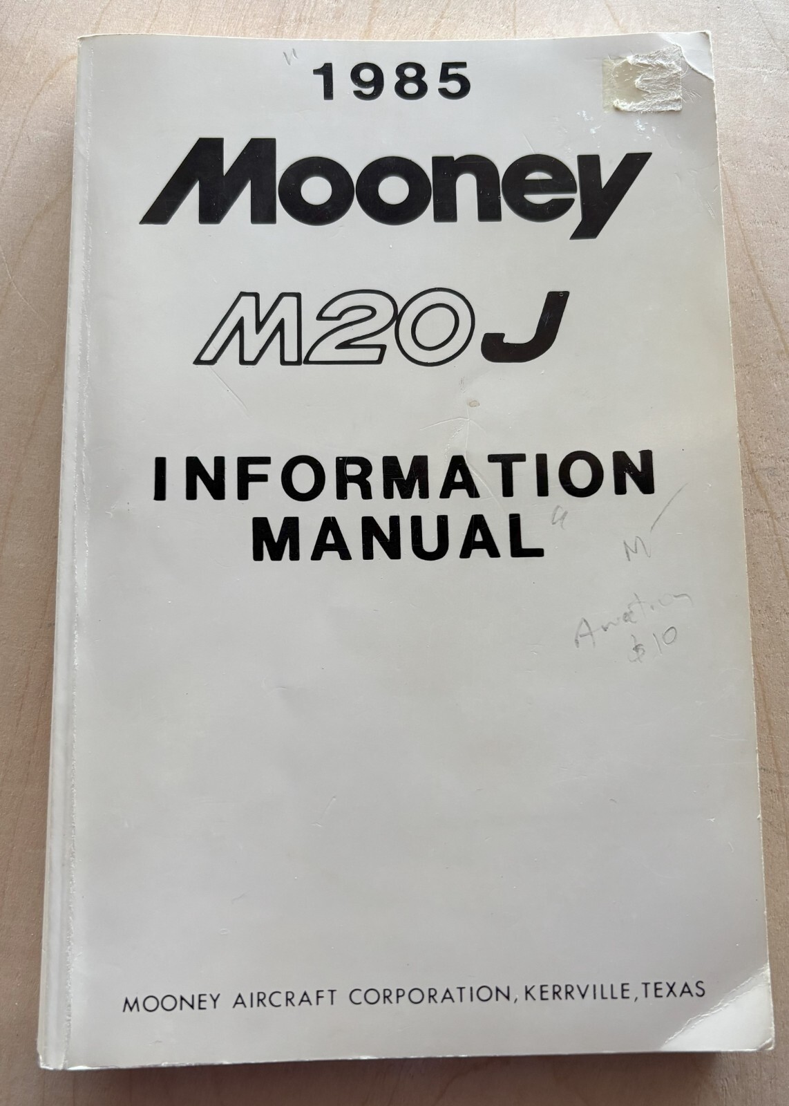 Vintage 1985 Mooney M20J Information Manual Aircraft PB Illustrated Texas