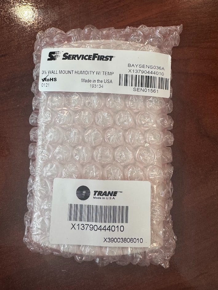 Trane SEN01561 3% Wall Mount Humidity Sensor W/ Temp X13790444010 BAYSENS036A