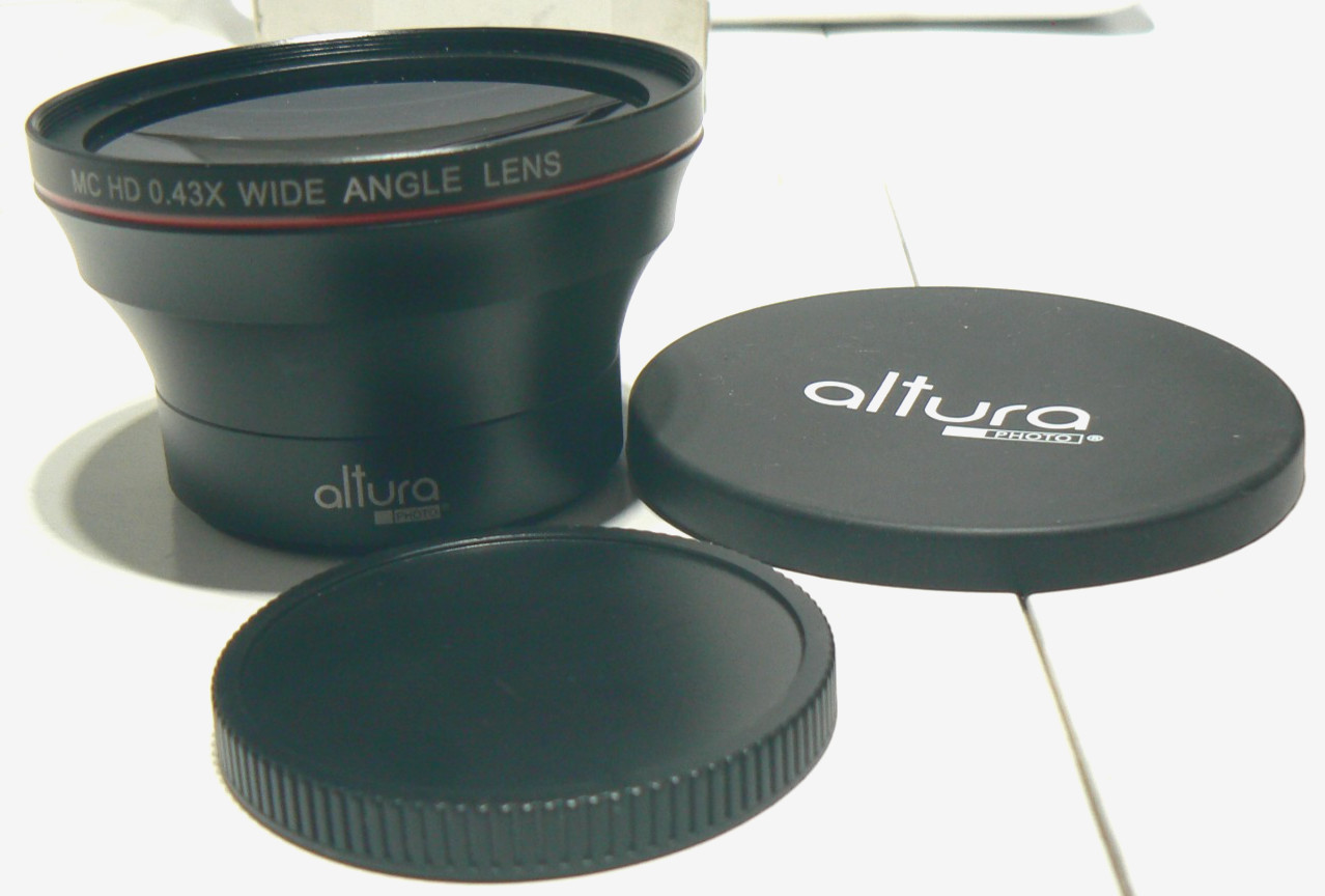 Altura Photo 58mm MC HD 0.43X Wide Angle Super Macro Threaded Lens +Both Caps
