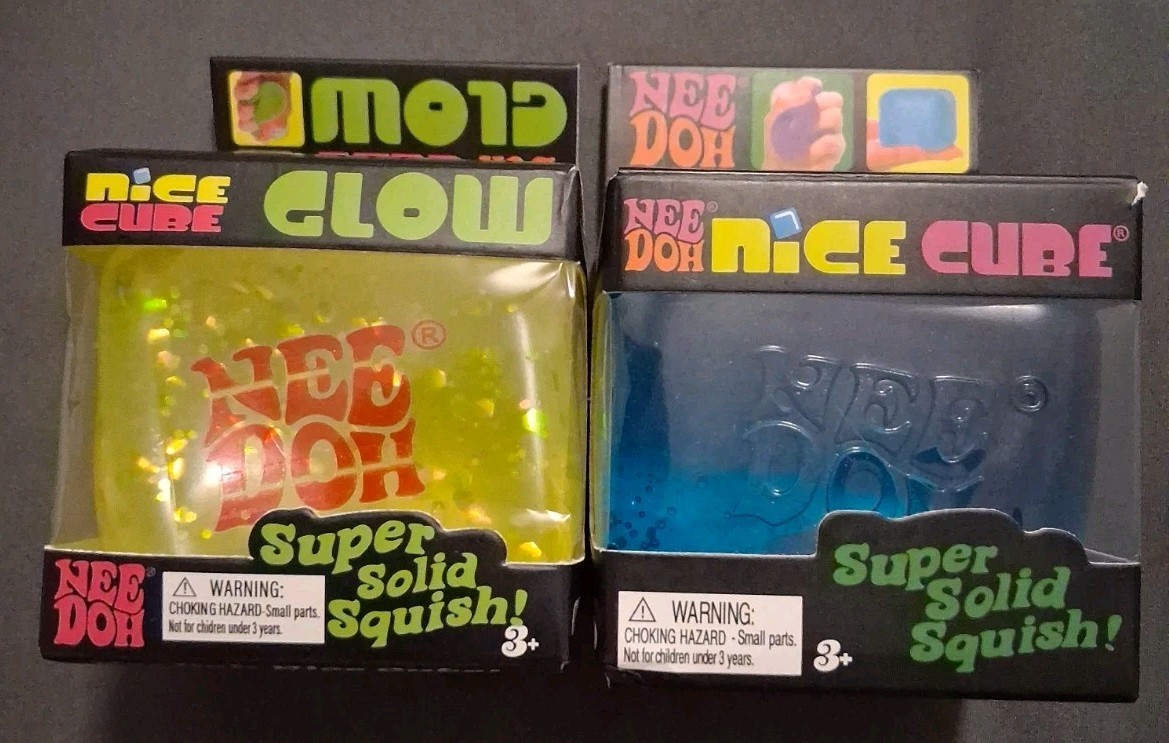 Lot Of  2 Nee Doh Nice Cube + GLOW