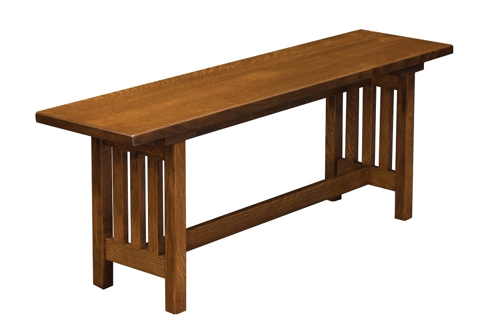 Amish Mission Bench Quarter Sawn White Oak Wood Furniture Indoor Entryway New