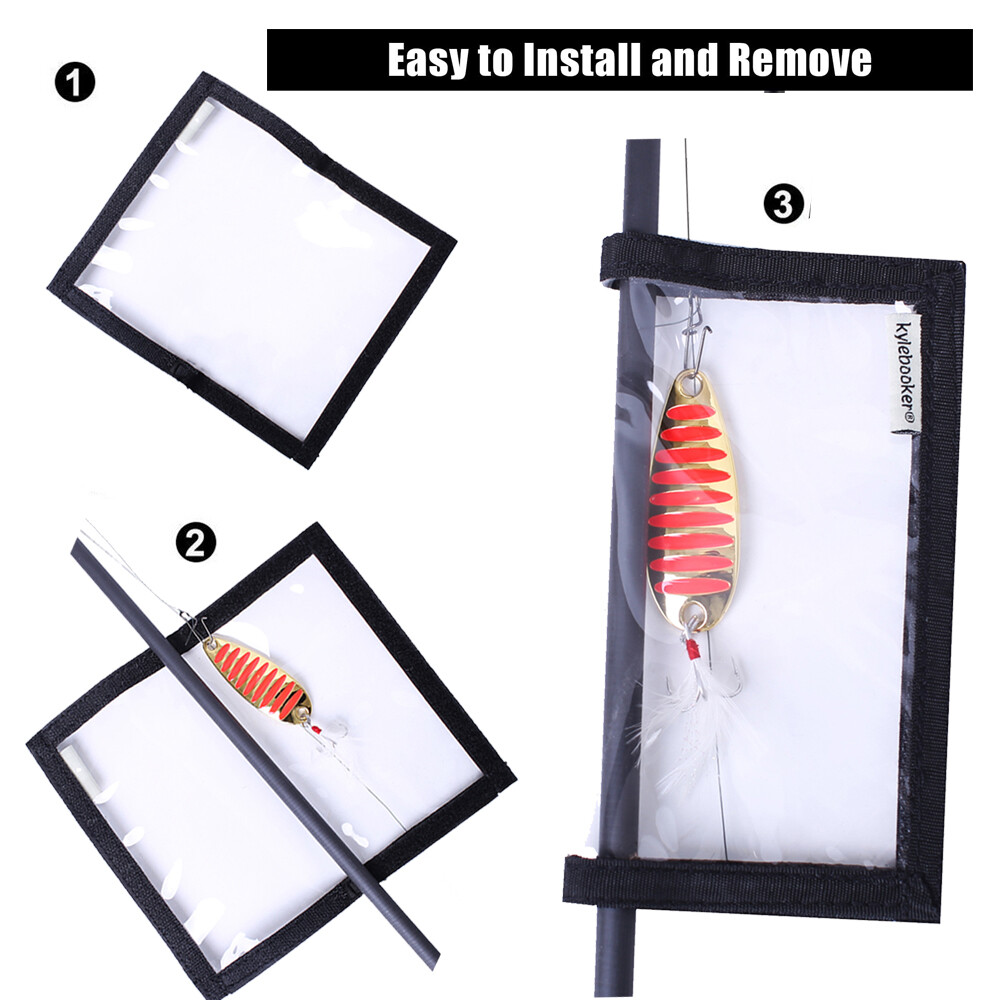 Kylebooker Lure Wraps Two Sizes PVC Clear Window includes 4 Lure Wraps