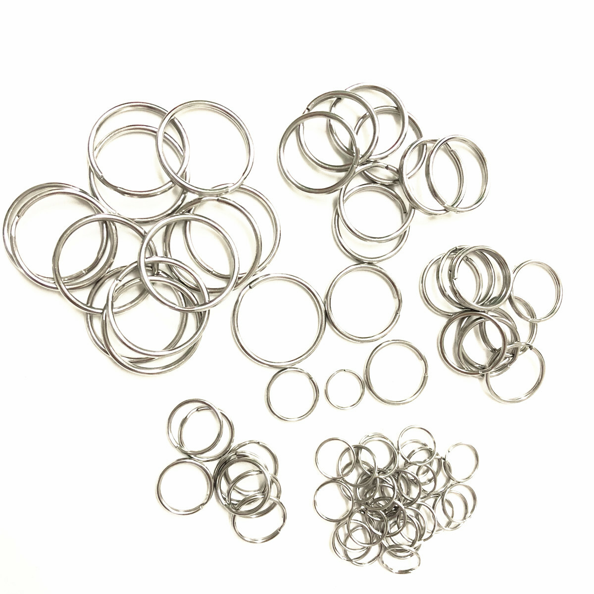 Stainless Steel Key Ring Split Rings Solid Round Wire Keyring Key chain 15-35mm