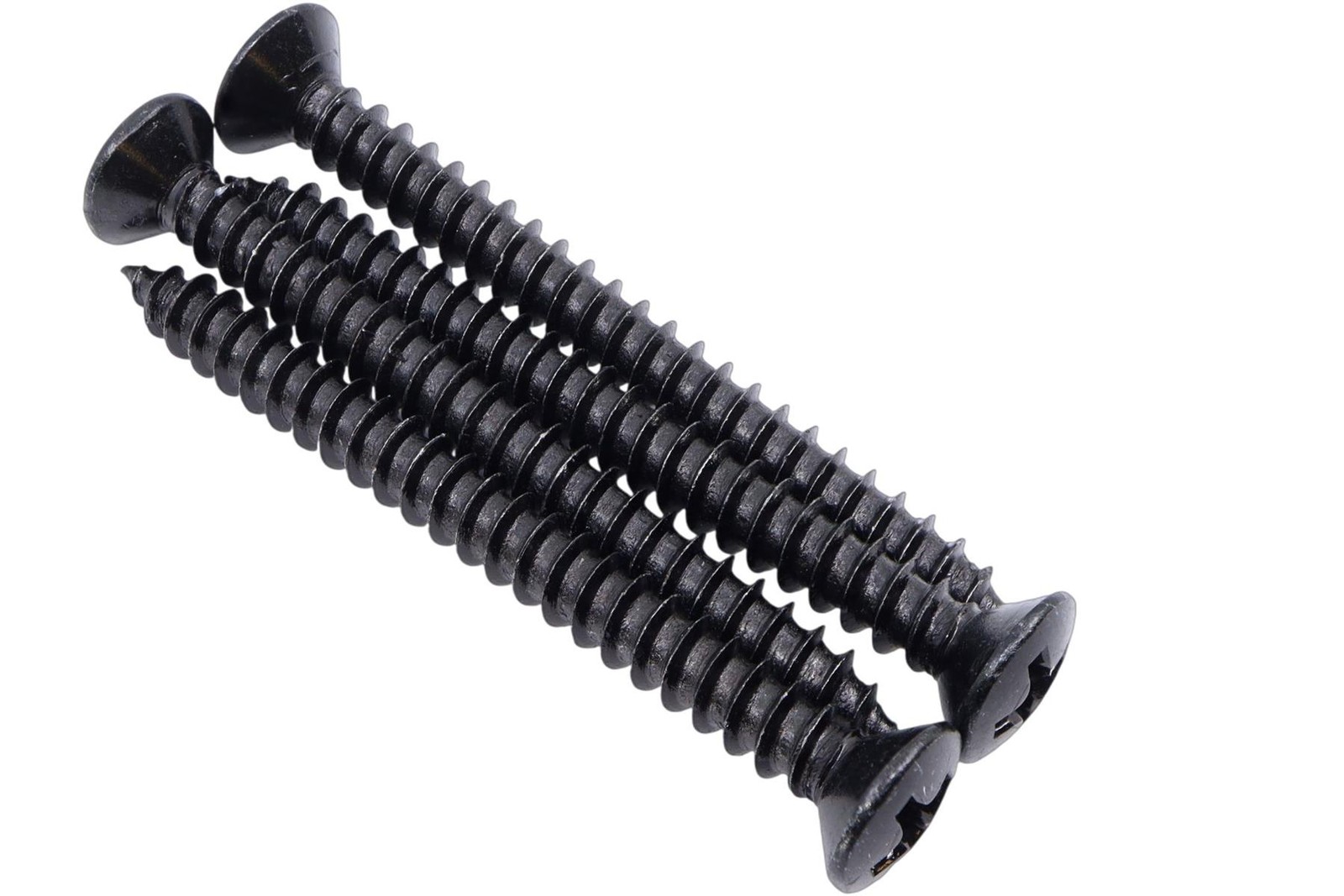 #8 x 1 3/4" (44.5mm) Guitar Neck Plate mounting screws - set of 4 - Black