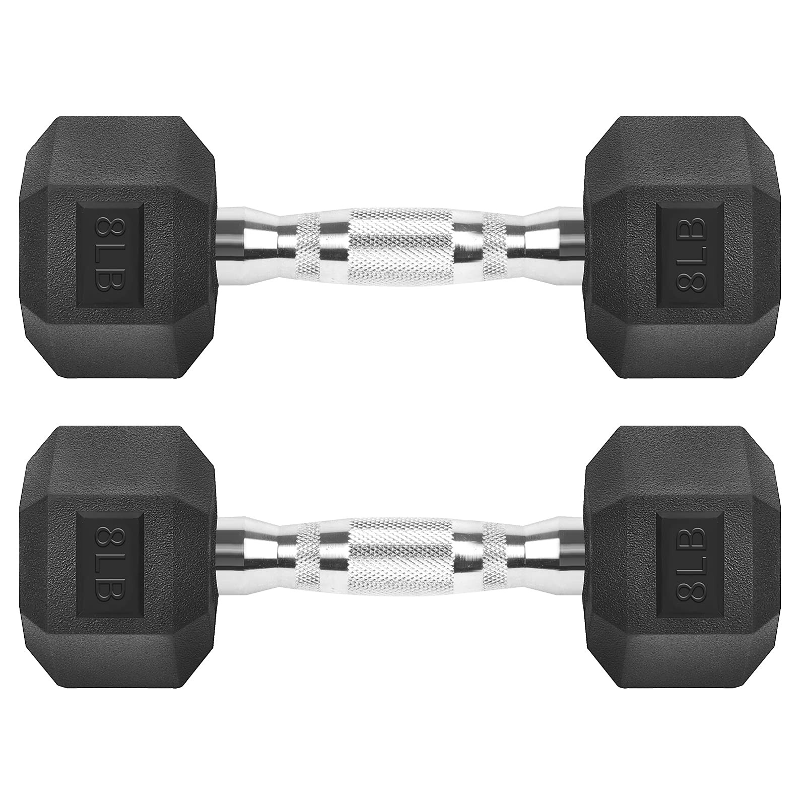 Hex Dumbbells Rubber Coated Cast Iron Hex Dumbbell Free Weights for Exercises