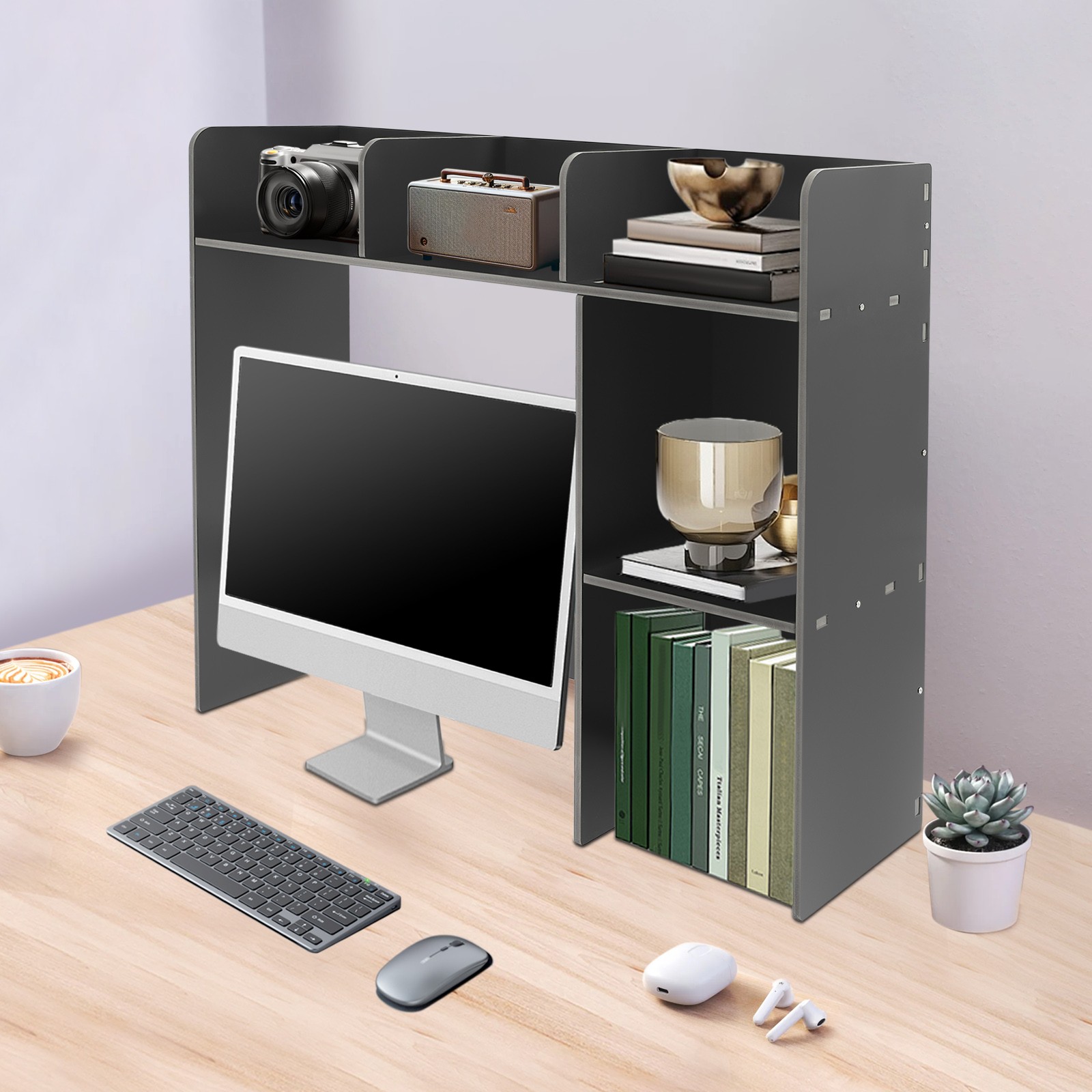 Desk Bookshelf Organizer Office Desk Bookshelf Holder, Desktop Bookshelf Storage