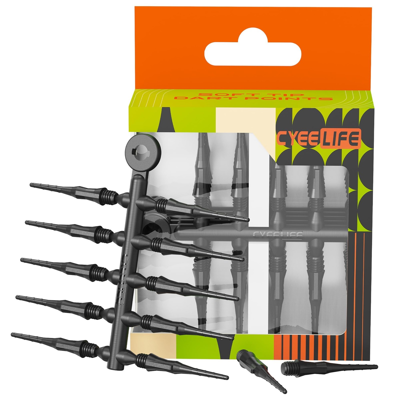 CyeeLife Fit Point Plus Tip | Soft Tip Dart Points | 2BA Thread | Dart Access...