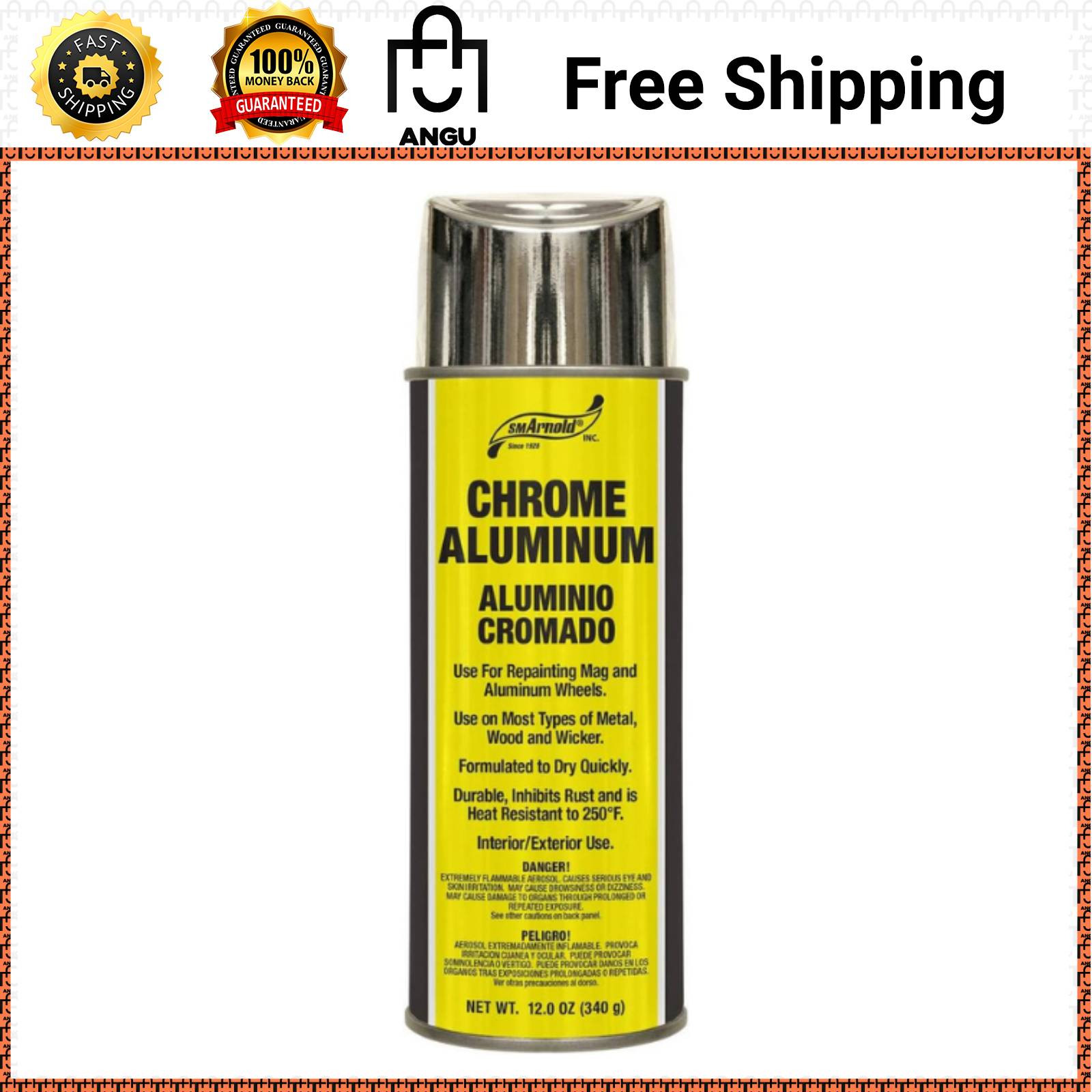 SM Arnold Aerosol Spray Paint Chrome Aluminum 12 Oz. Multi Surface Paint for I