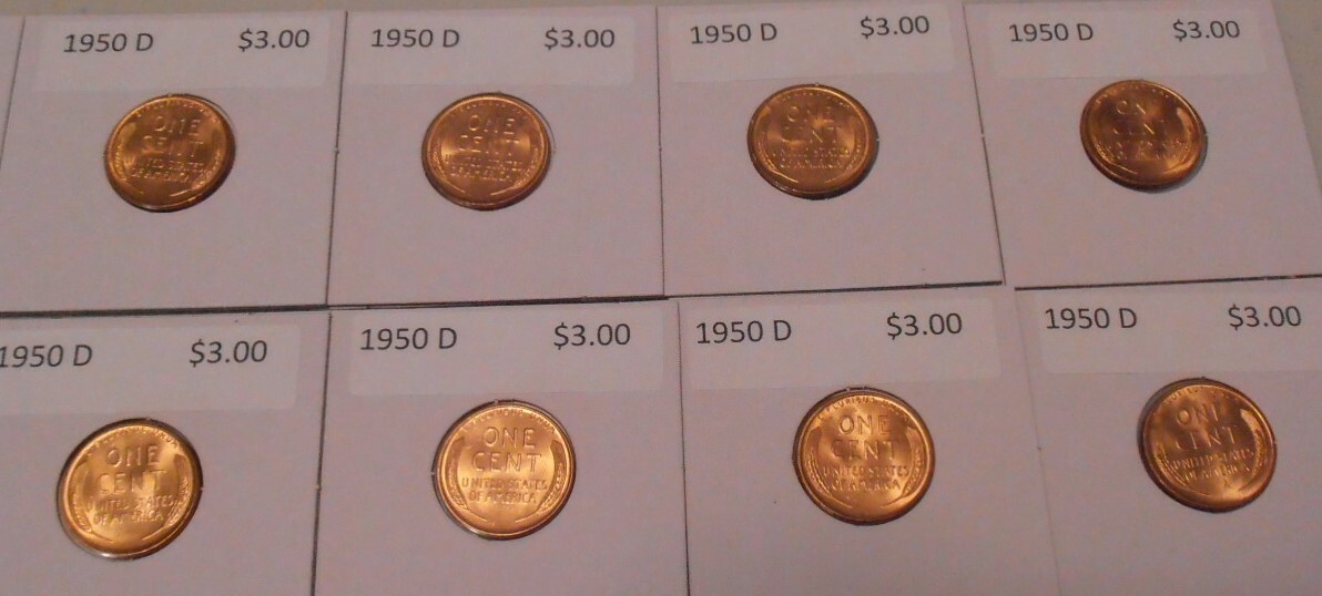1950 D Lincoln Cent, Brilliant Uncirculated, Red