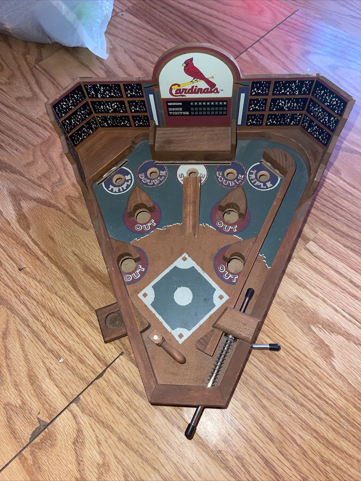 Vintage St Louis Baseball Wooden Pinball Game