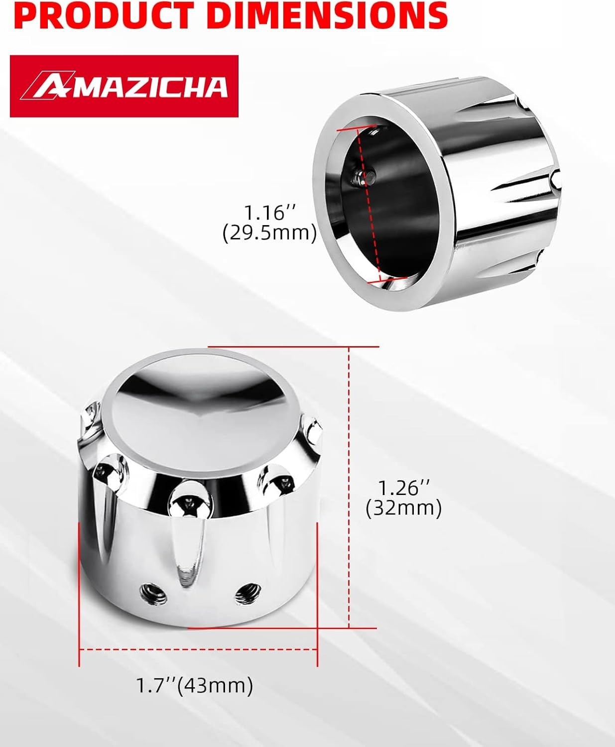 Chrome Front Axle Nut Covers Axle Nut Caps Compatible for Harley Davidson Spo...