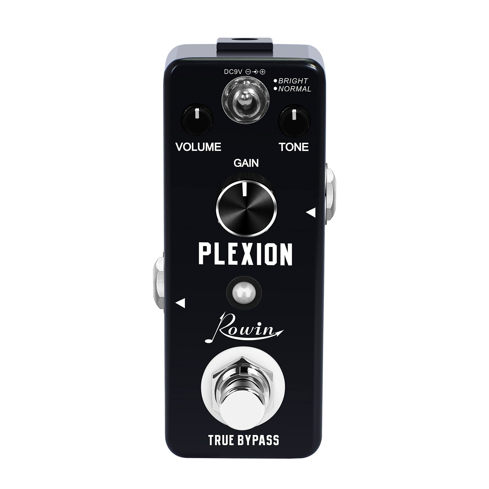 Rowin Plexion Distortion Pedal for Guitar and Bass with Bright and Normal Mod...