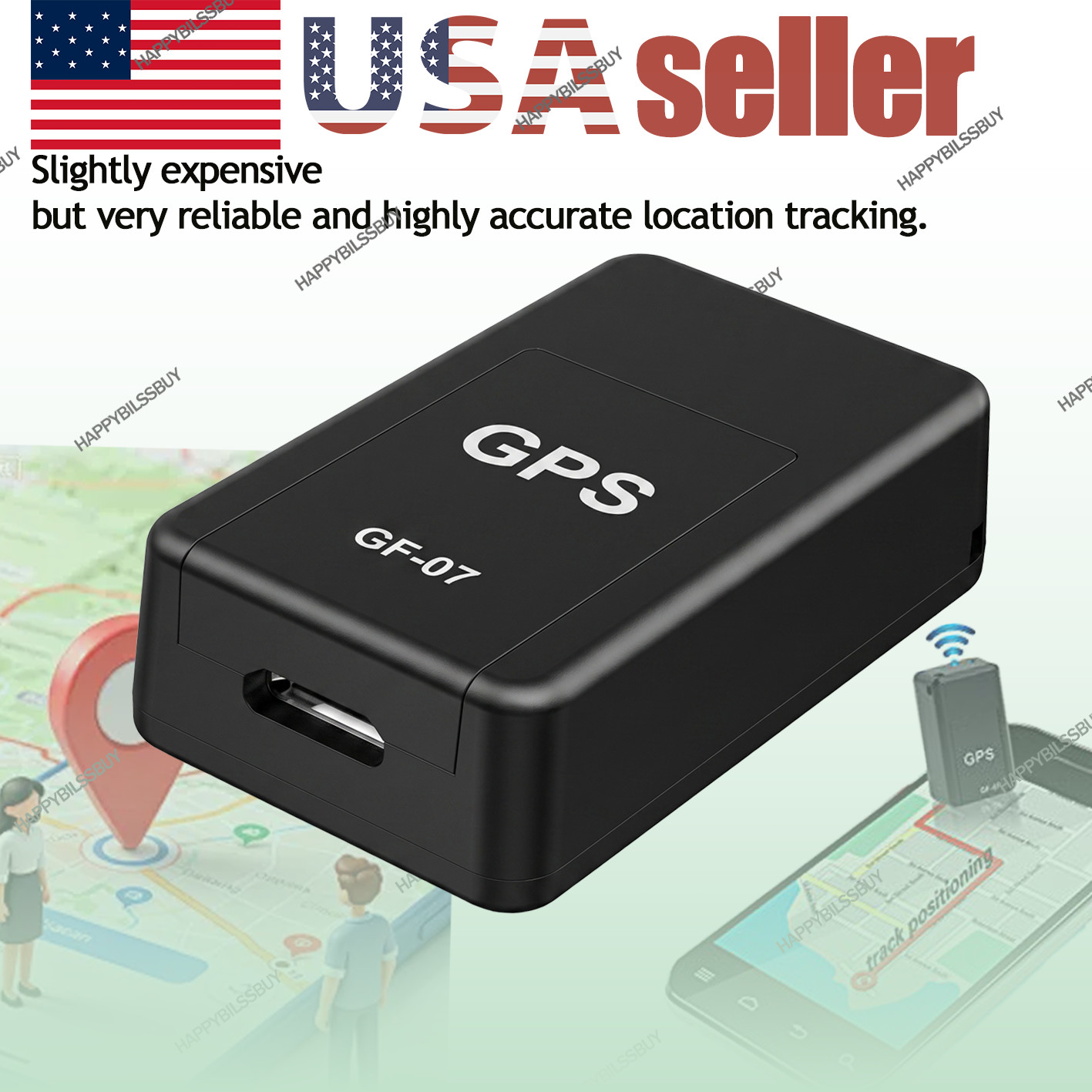 GF07 Mini Magnetic GPS Tracker Real-time Car Truck Vehicle Locator GSM GPRS USA