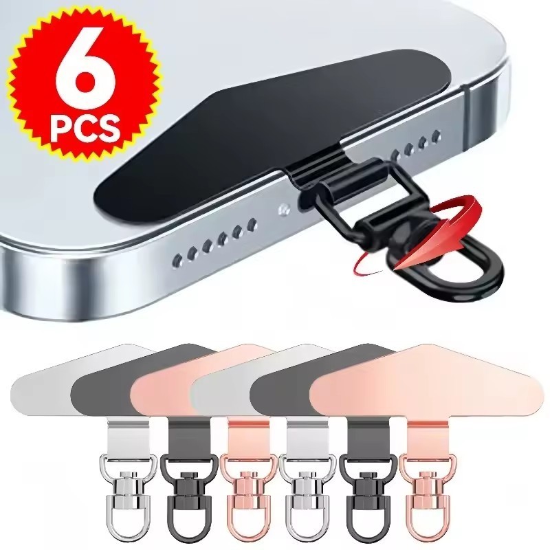 Universal Replacement Connector Anti-Lost Phone Lanyard Tether Tab Metal Card