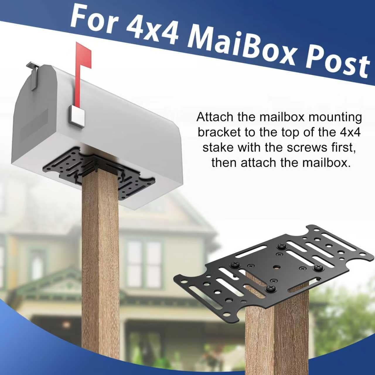 Mailbox Mounting Bracket, Heavy-Duty Plate for Post Mount Mailboxes Compatibl...