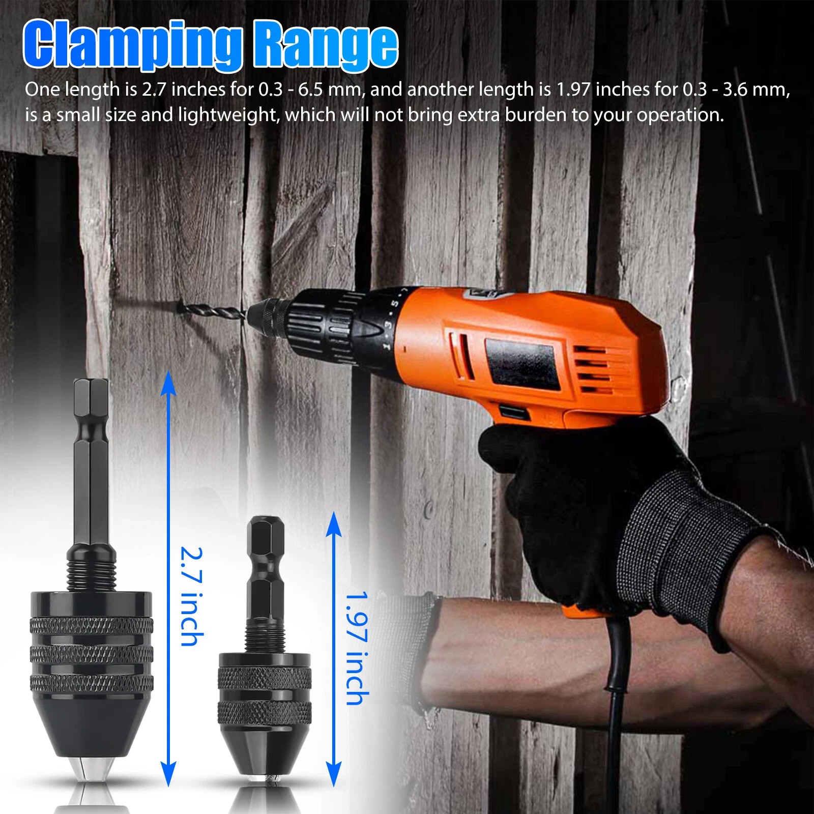 4x 1/4"Hex Shank Keyless Chuck Adapter Drill Bit Quick Change Driver Converter