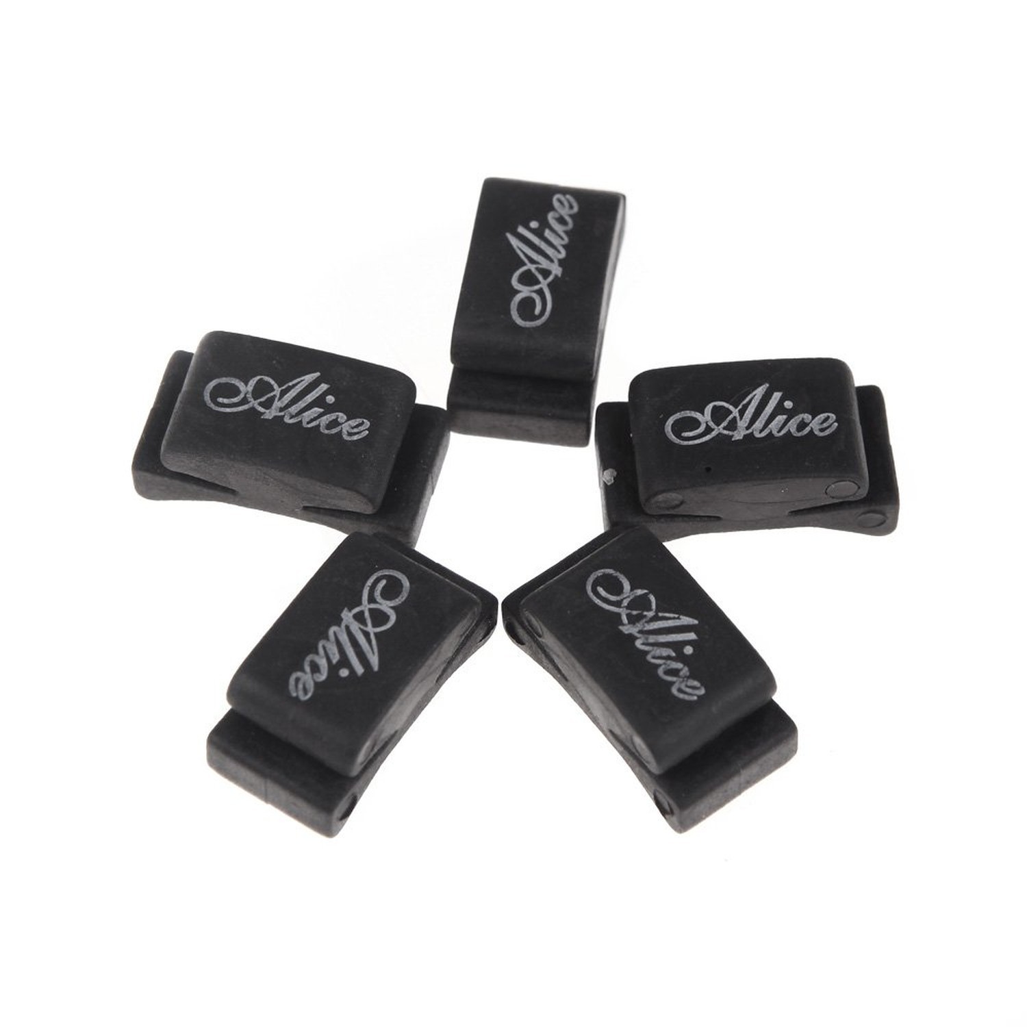 5pcs Black Rubber Pick Holder Fix on Headstock for Guitar Bass Ukelele
