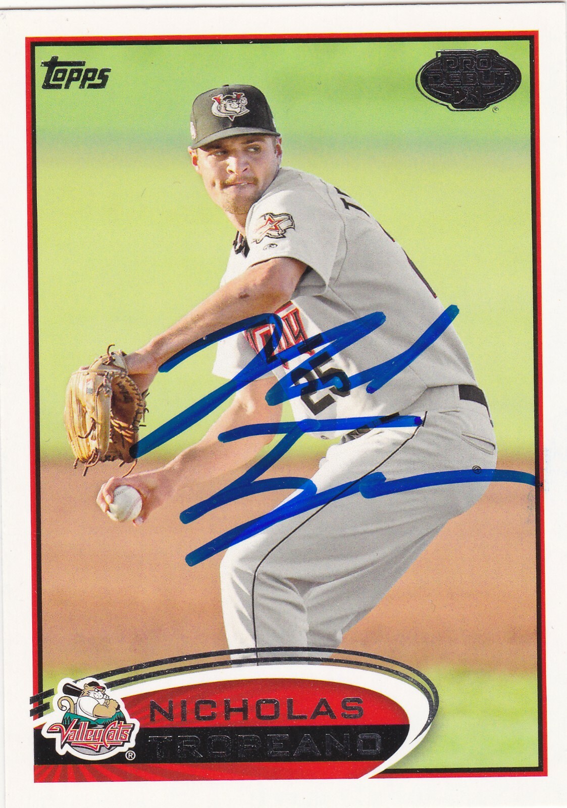NICK TROPEANO TRI-CITY VALLEYCATS SIGNED DEBUT CARD PIRATES ASTROS ANGELS GIANTS