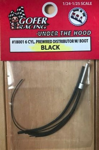 Gofer-Racing Black 6-Cylinder Distributor w/ Plug & Boot - Plastic