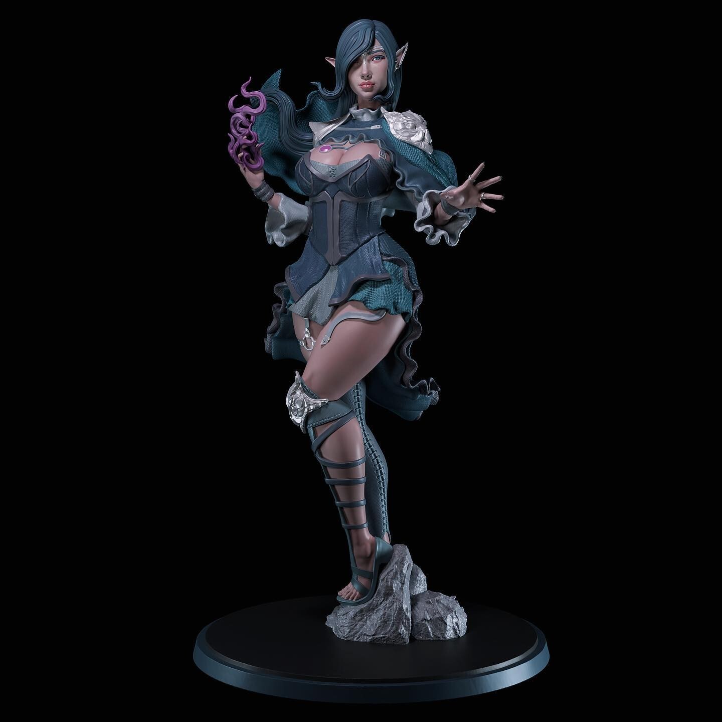 Dungeons & Dragons Playable Character Female Elf Lunariel Sorceress, Mage, Witch