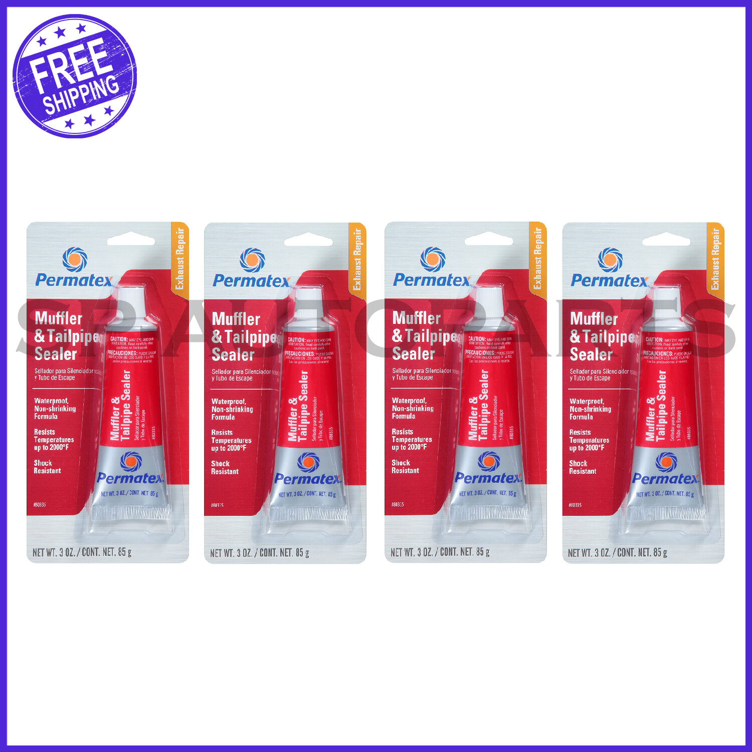 (4PK) Car Exhaust Pipe Repair Kit High Temperature Muffler Tailpipe Leak Sealer