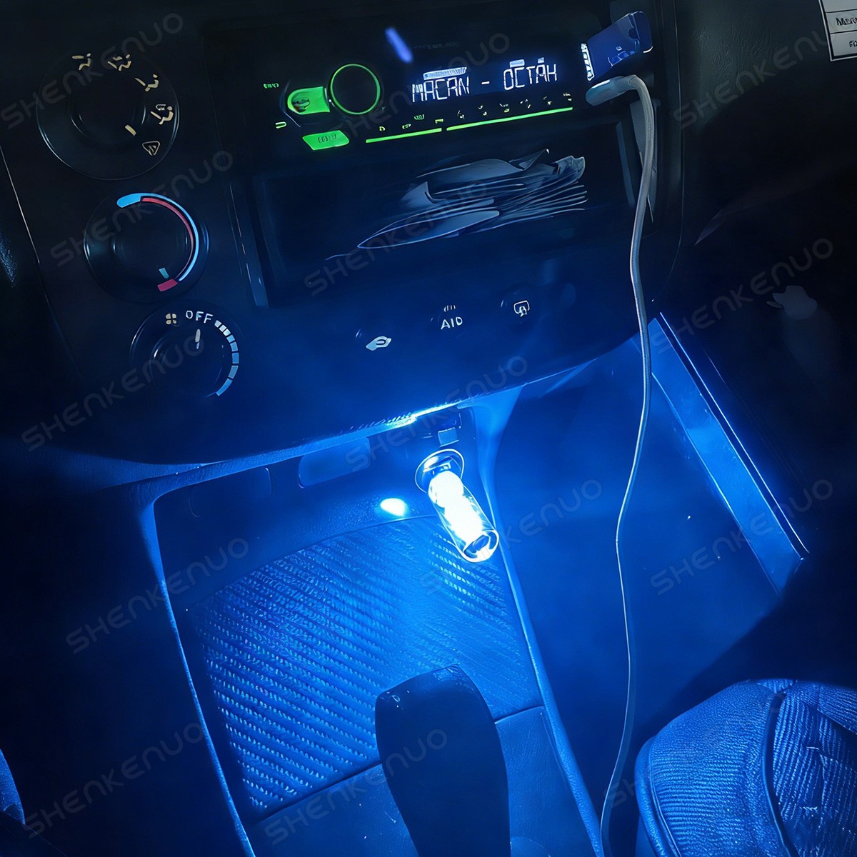2Pcs USB Car LED Lighting, USB Touch Night Light (Blue,Red,Warm White)