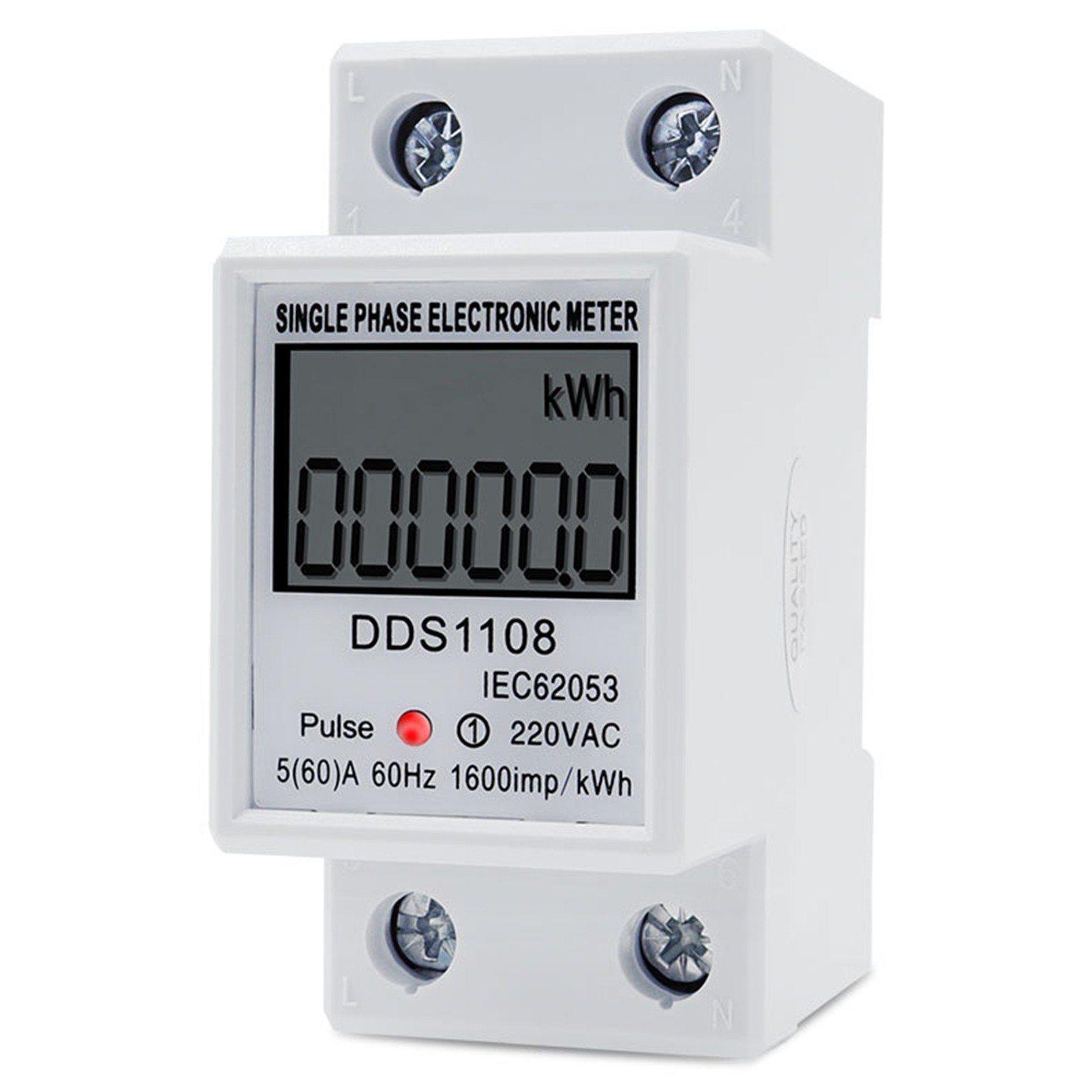 Energy Meter DDS1108 1-Phase 220V LCD Display for For Din Rail Mounting