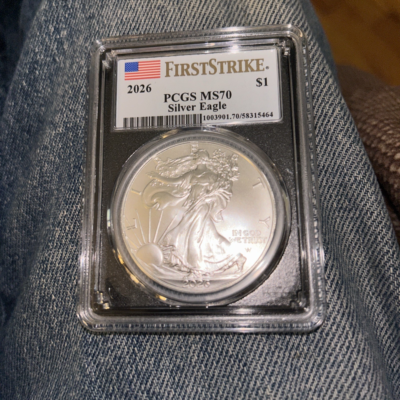 2026 $1 American Silver Eagle PCGS MS70 First Strike .999
