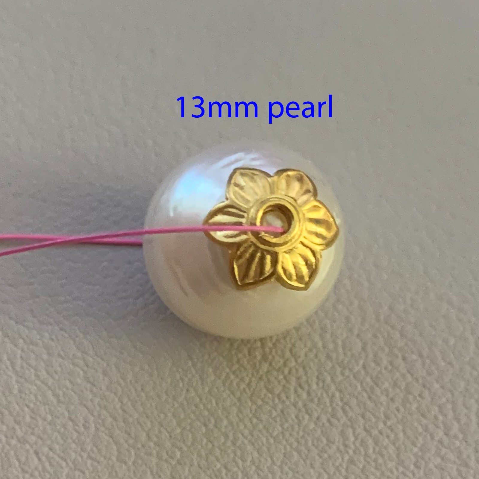 8.5mm 18k Solid Yellow Gold Leaf Flower Floral Design Bead Cap Finding (2)