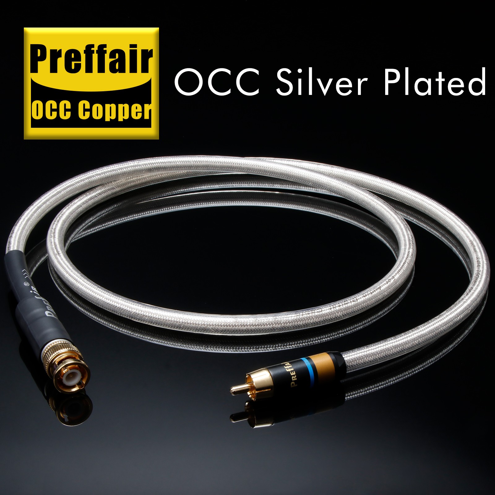 OCC Silver Plated Digital Audio 75Ω RCA TO BNC Coaxial Cable