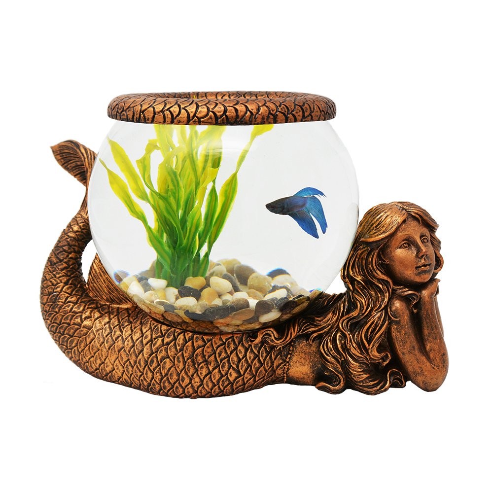Mystical Mermaid Decorative Fish Bowl – 1 Gallon Glass Aquarium, Terrarium, or C