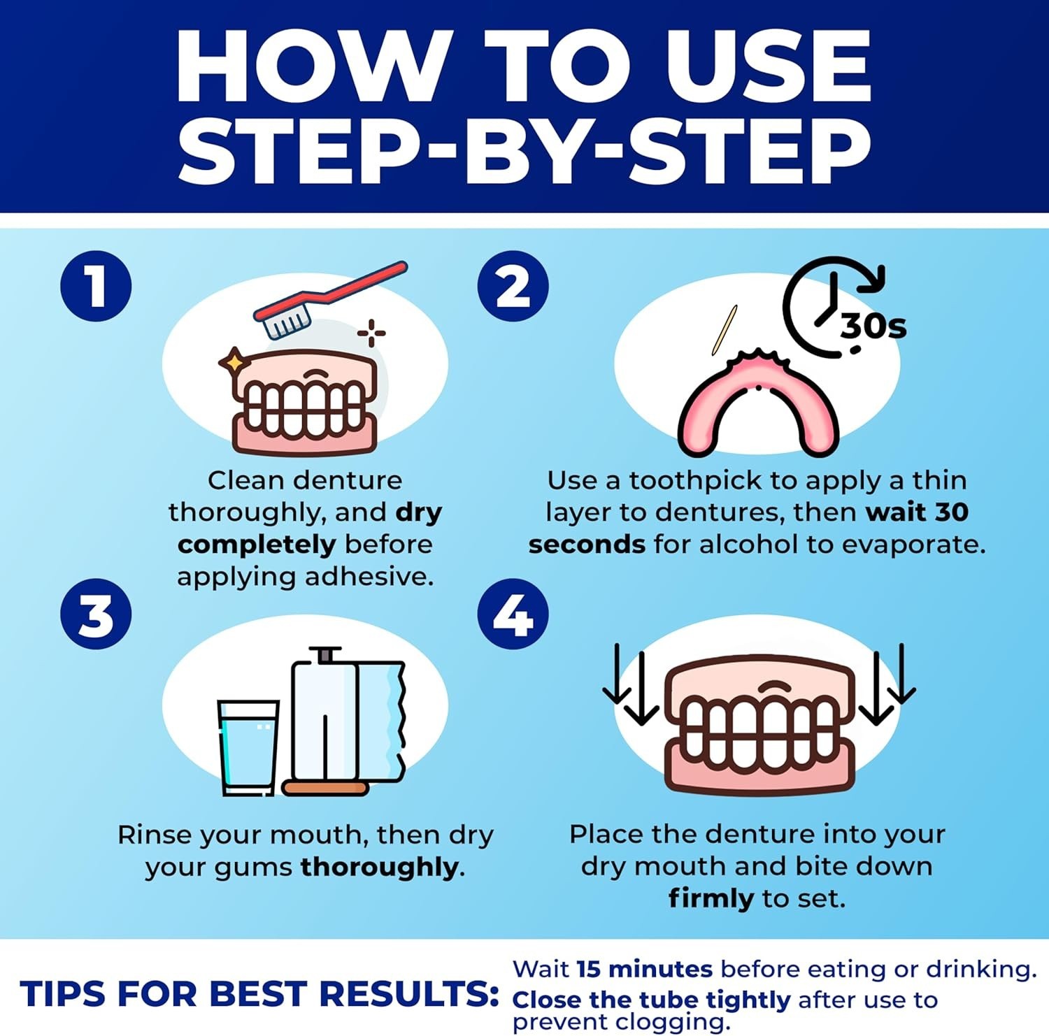 Denture Adhesive Waterproof 1.4 oz