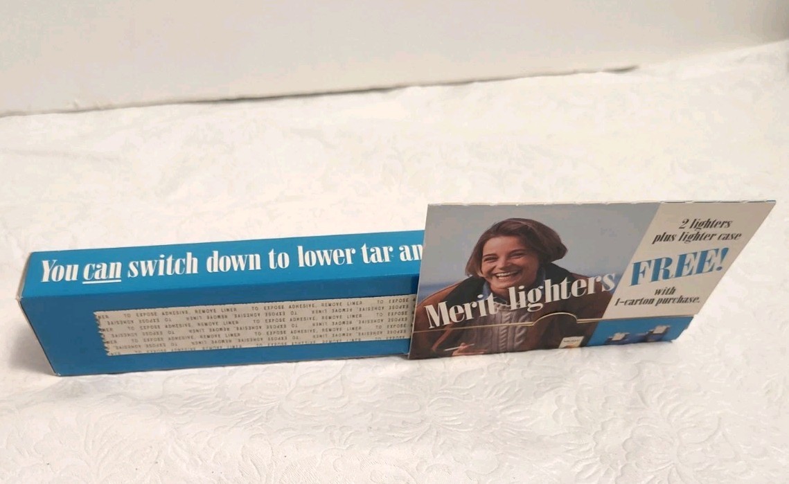 Set of Two Merit Cigarette Lighters and Lighter case A9