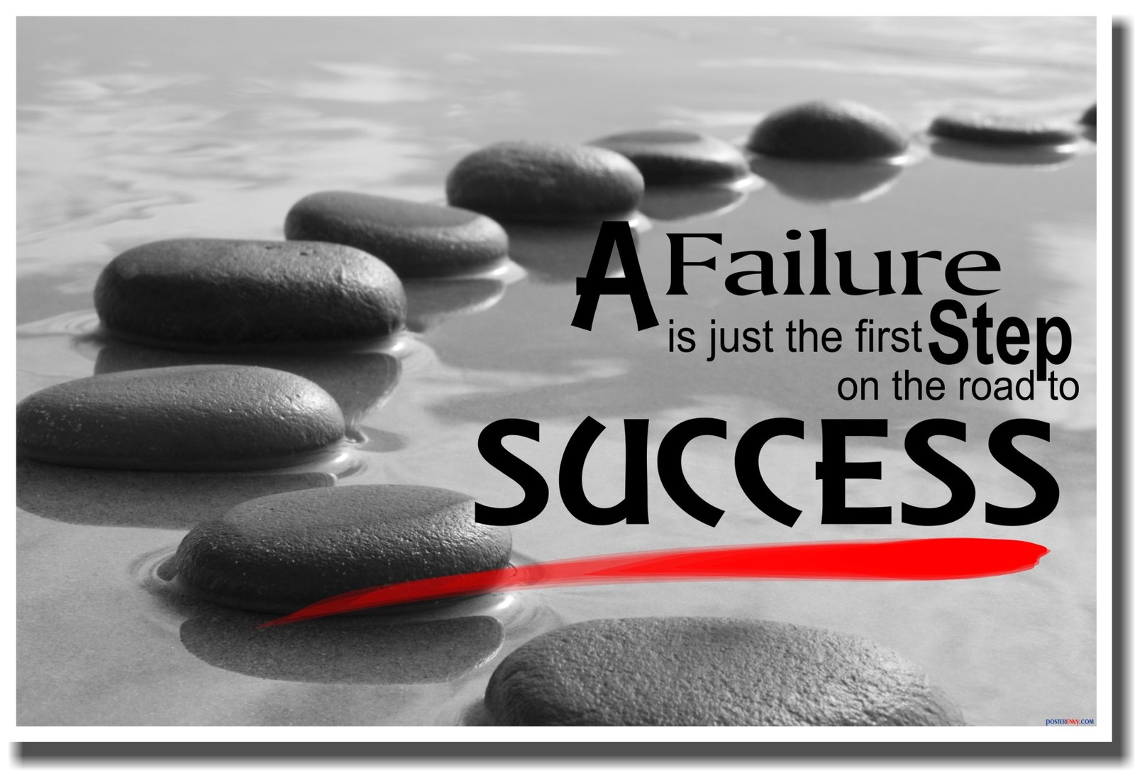 NEW Motivational POSTER - Failure is Just the First Step on the Road to Success