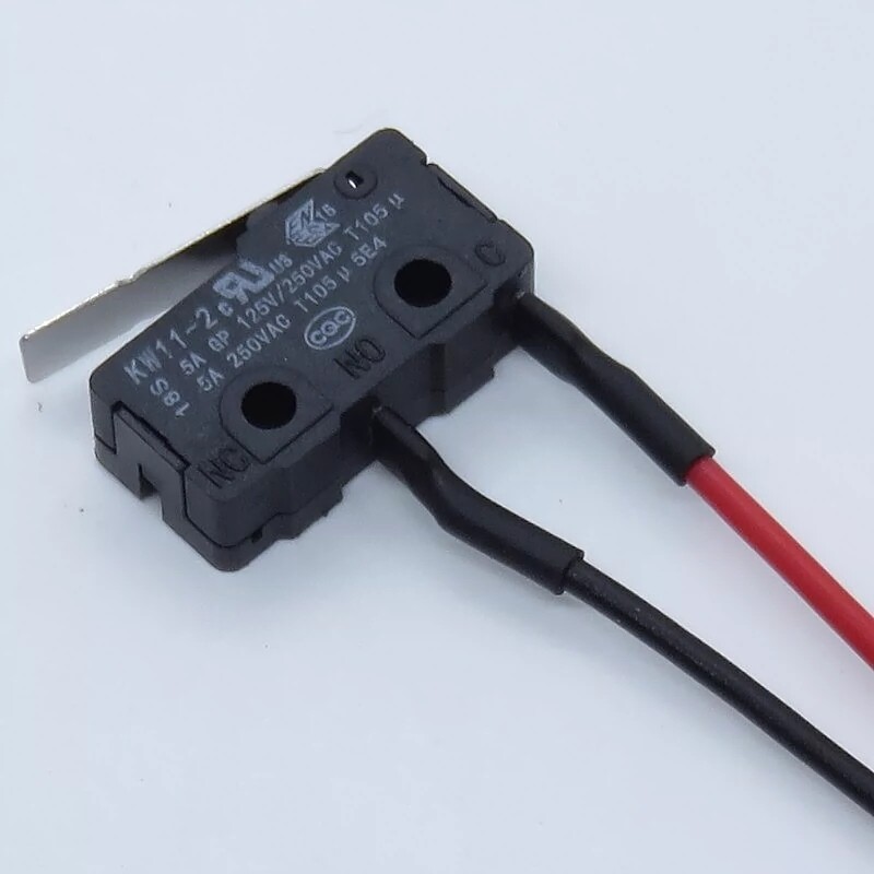 QIAOH KW11-2 Micro Switch 2 Pins 5A 125/250V Normally Open With Lever With Wire