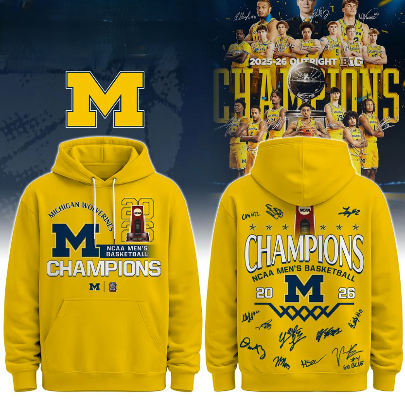 HOT! Michigan Wolverines 2026 NCAA Men’s Basketball National Champions Hoodie