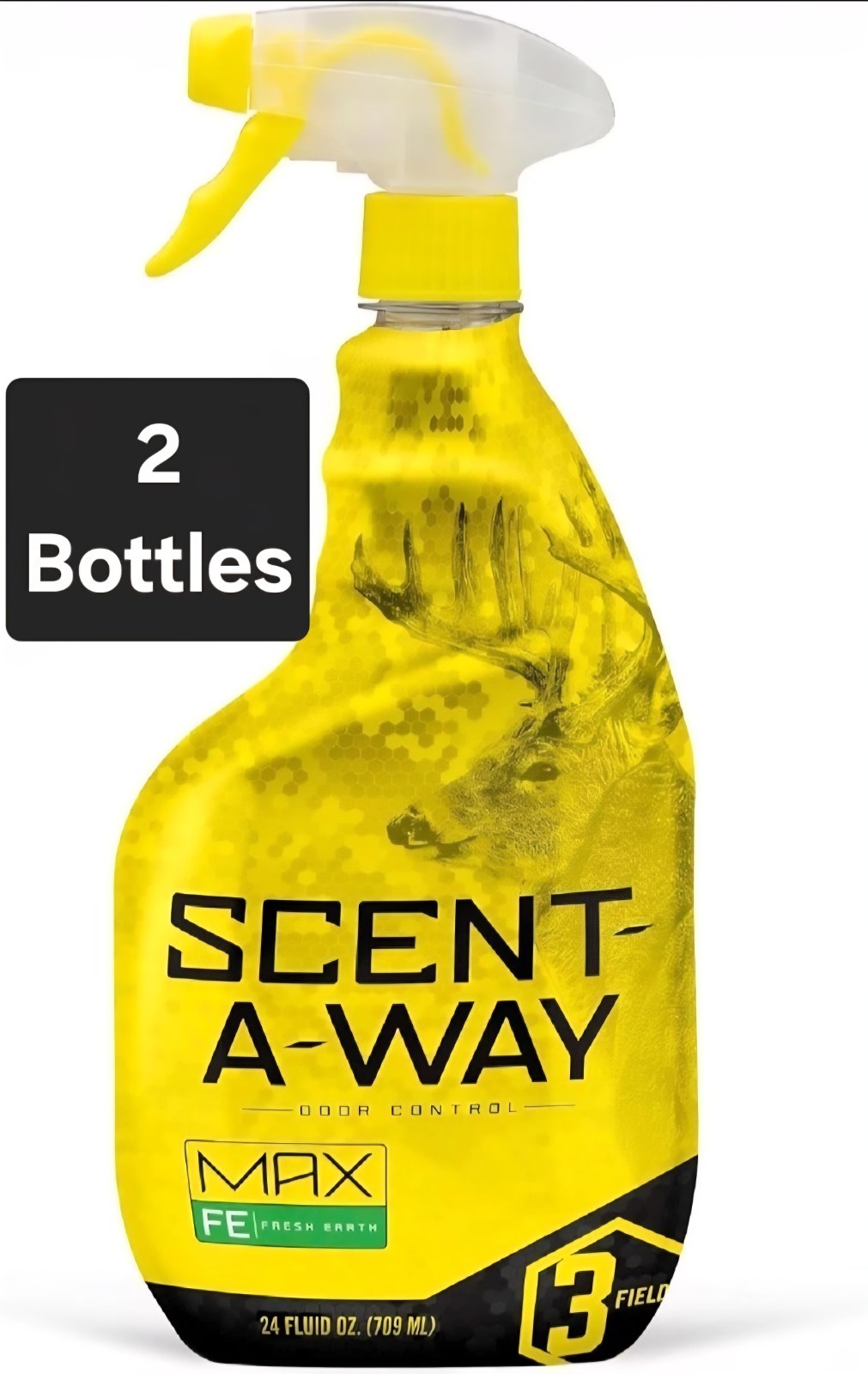 2 Bottles - Scent-A-Way MAX Fresh Earth Spray | Hunting Scent Eliminator