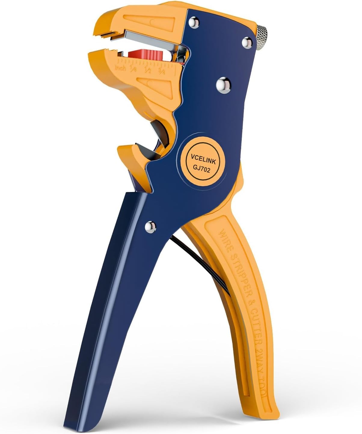 Professional 7-Inch Wire Stripper & Cutter: Compact Self-Adjusting Tool in Blue
