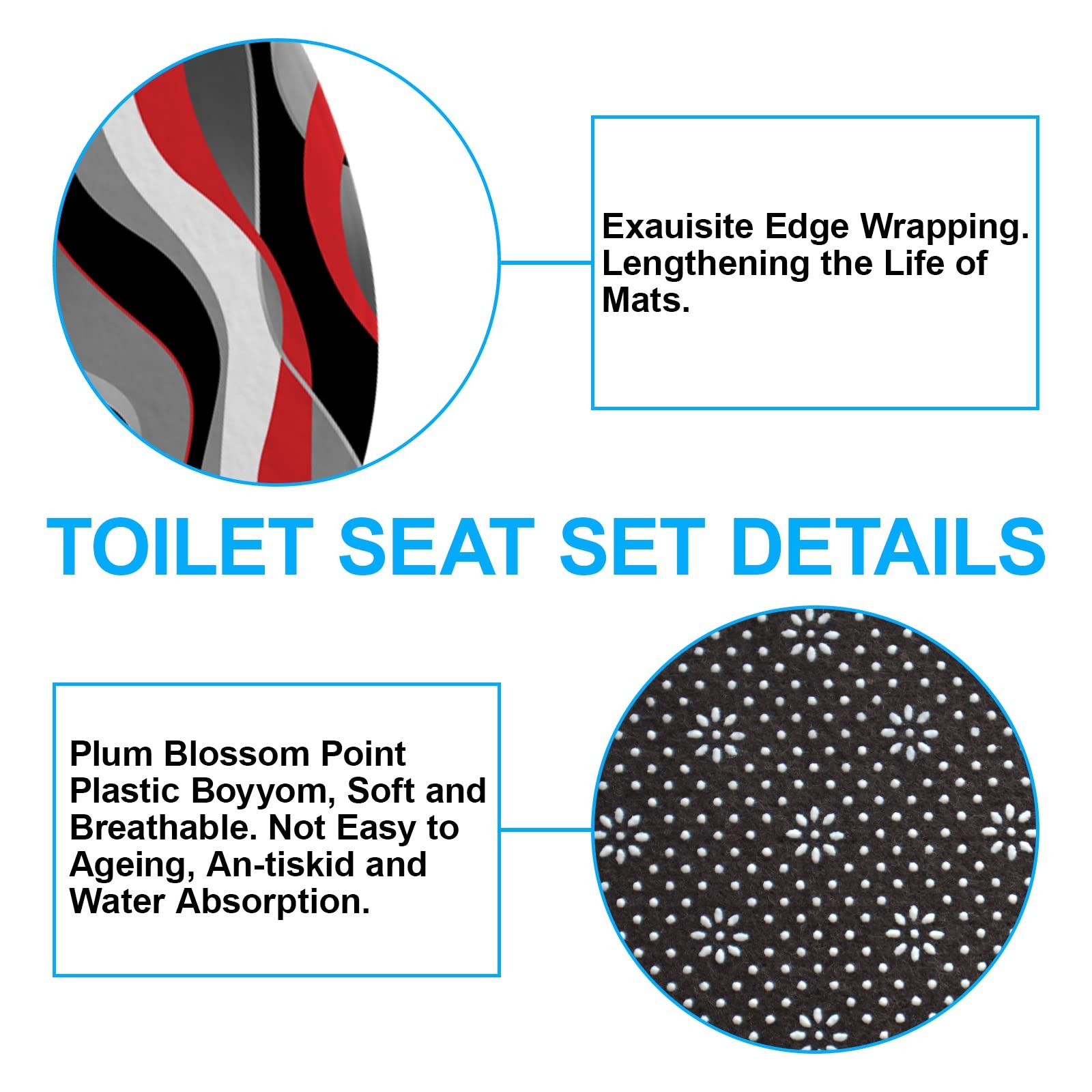 Red Shower Curtain Set with Rugs 72 x 72 4pc
