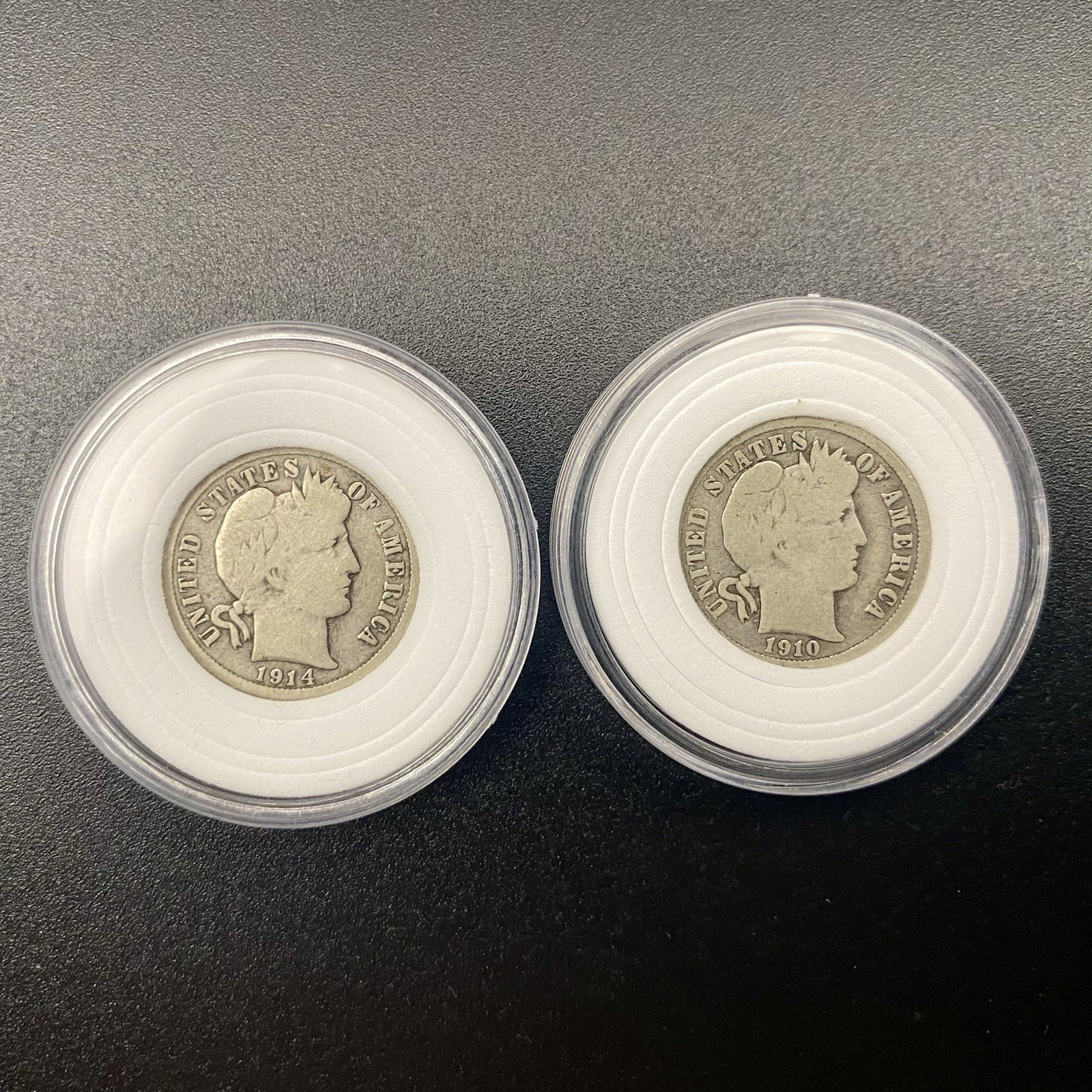 Lot Of 2 Barber Silver Dimes 90% Silver US Coins 1892-1916