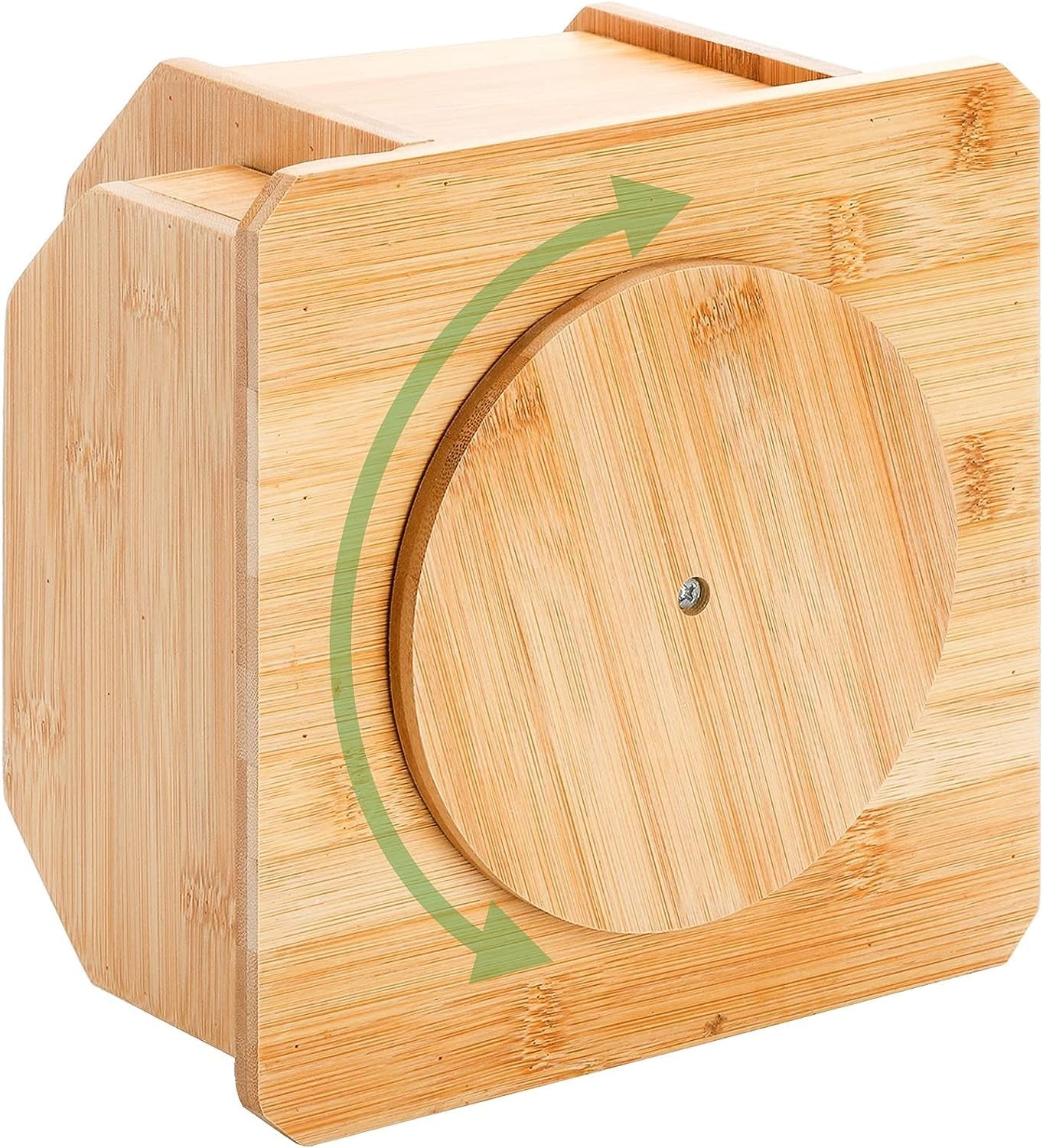 Bamboo Rotating Remote Control Holder for Table 7 Compartments Office Supplies