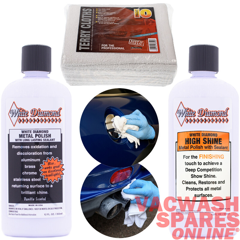WHITE DIAMOND METAL POLISH AND SEALANT & HIGH SHINE - POLISHING & FINISHING KIT